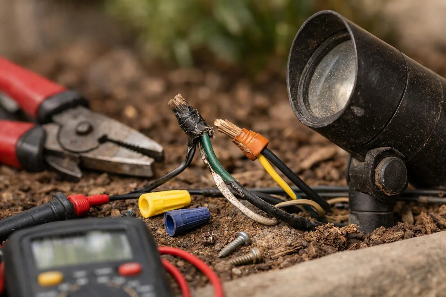 Landscape Lighting Repair Mistakes That Cause Repeat Outages