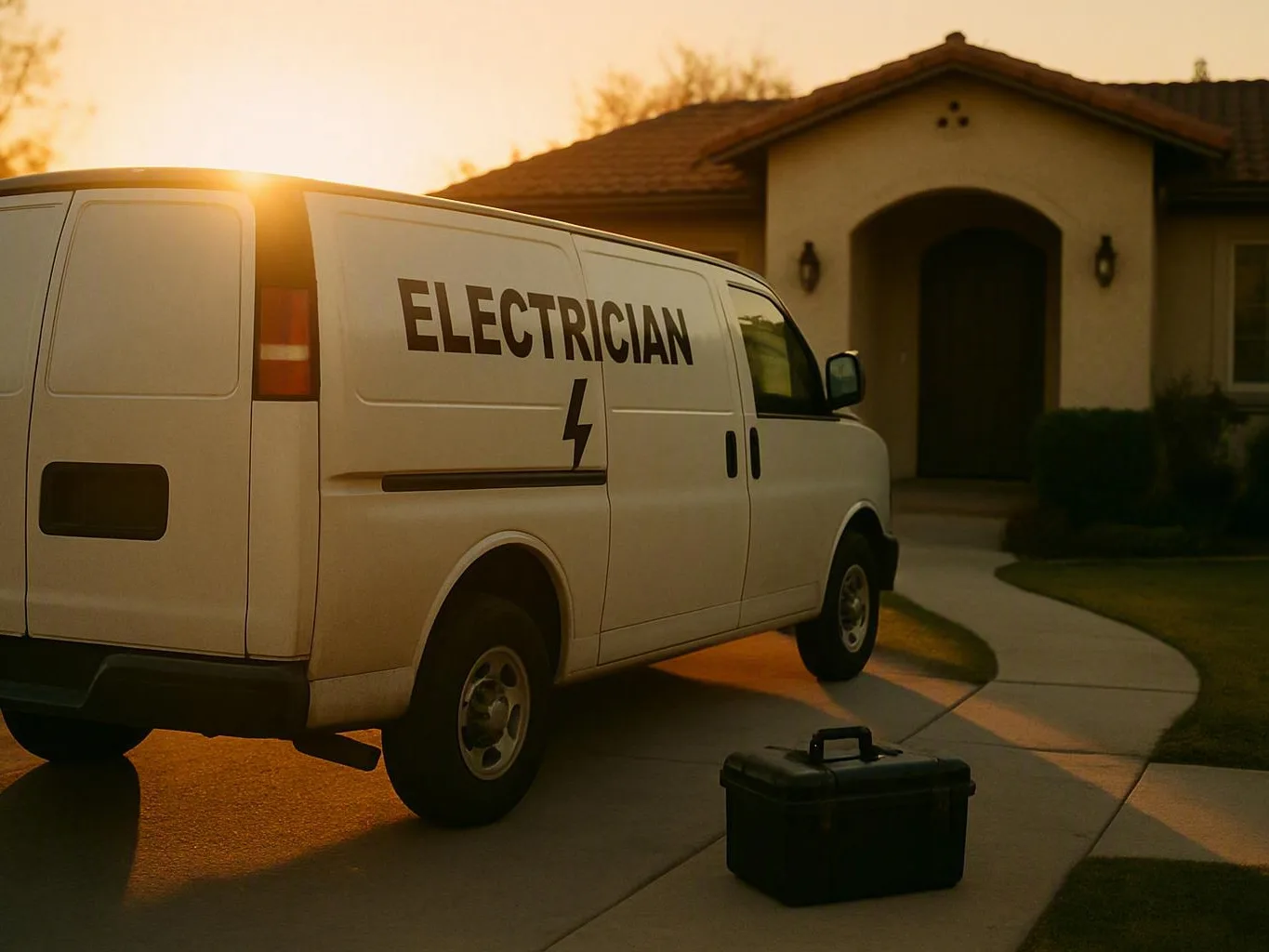 Technician checking an outdoor landscape light