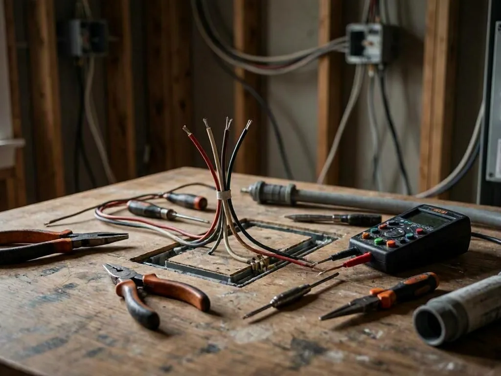 Technician tracing an outdoor lighting cable
