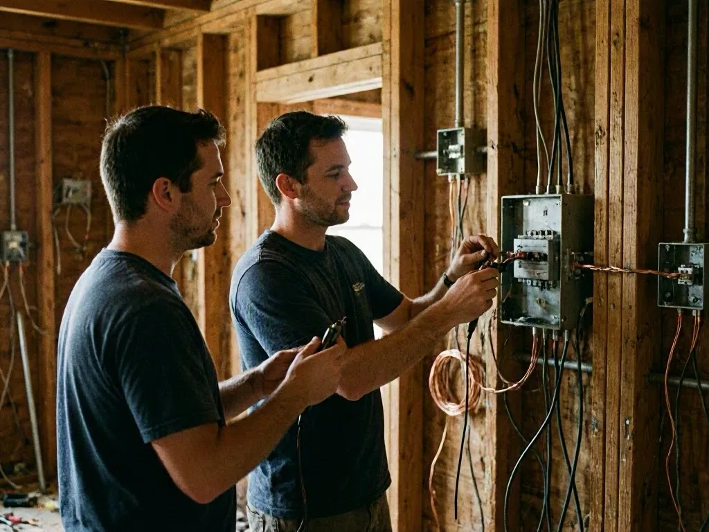 Electronic parts, screwdrivers, batteries, wires, and an inspection form